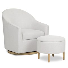Evolur Luna Swivel Glider & Ottoman