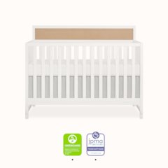 Dream On Me Kai Convertible Crib, White+Natural