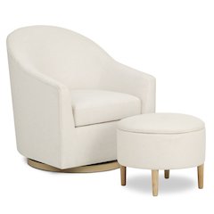 Evolur Luna Swivel Glider & Ottoman