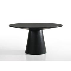 Elegant Contemporary Round Dining Table in Ebony Black Finish
