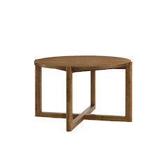 Andrew 47-inch Round Dining Table, Mid-Century Modern Walnut Finish Wood Table