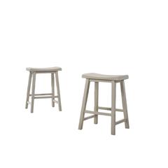 Set of 2 Alonzo Light Gray Backless Ergonomic Counter Height Stool