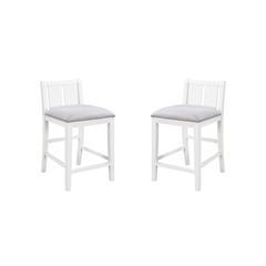 Graham Set of 2 White Finish Upholstered Seat Counter Height Chair