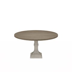 Tannen 59"W Round White and Gray Dining Table