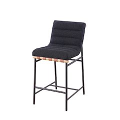 Lahni 17.75"W Black Boucle Fabric Counter Height Chair