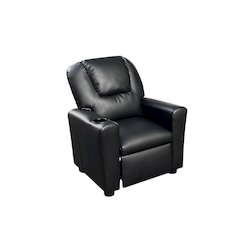 Kids Recliner Chair, Black PU Leather, Cupholder