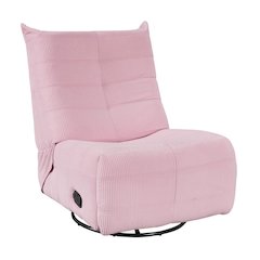 Georgena Pink Corduroy Swivel Glider Recliner