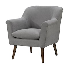 Shelby Steel Gray Woven Fabric Armchair