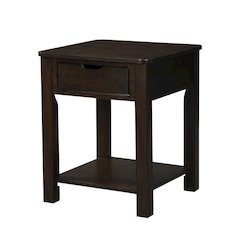 Flora Dark Brown MDF End Table with Drawer