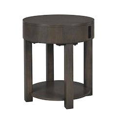 Jonah Light Brown MDF End Table with USB Ports