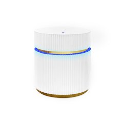 19.5" Round White Side Table with Glass Top and LED Lights