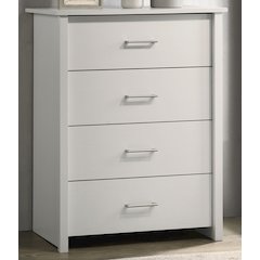 Celeste 32"W White 4-Drawer Chest with Silver Handles