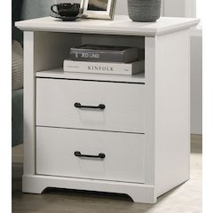 Elara 22"W White 2-Drawer Nightstand Bedside Table with USB charging  Ports