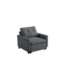 Hannah Dark Gray Woven Convertible Armchair