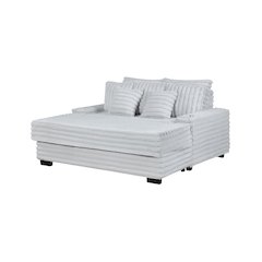 Symphony 67"W Light Gray Corduroy Oversized Sofa Chaise Lounge Chair