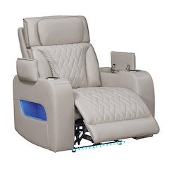 Jazz 37"W Ice Leather Aire Transformer Power Reclining Chair with Power Headrest