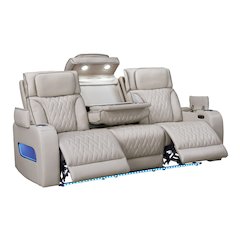 Jazz 84"W Ice Leather Aire Transformer Power Reclining Sofa with Power Headrest