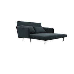 Lawson 61"W Black Fabric Convertible Loveseat Sleeper with Pillows