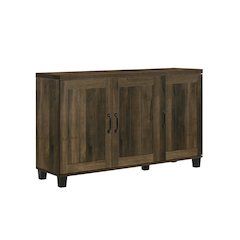 Corby 45"W Dark Dusty Oak Finish 3-Door Shoe Cabinet