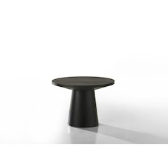 Grantham Black 22"W Round End Table with Pedestal Base