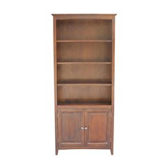 Espresso Shaker Bookcase with Tall Storage and Classic Design