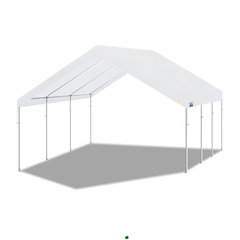 18-Feet by 20-Feet, 2-Inch Hammertone Steel Frame, 8-Leg, Carport, White