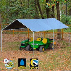 King Canopy Shade King 10-Feet by 20-Feet, 1 3/8-Inch Steel Frame, 6-Leg, Grey