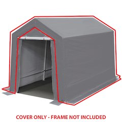 King Canopy Storage Shed 7-Feet x 12-Feet Fitted Replacment Cover, Grey