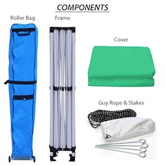 TUFF TENT WHITE Frame 10X15 Instant Pop Up Tent w/ GREEN Cover