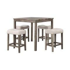 Vitalita 5-piece Antique Natural Oak Square Counter Height Set