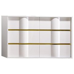 Best Master Havana 6-Drawer Poplar Wood Bedroom Dresser in White/Gold Trim