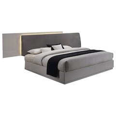 Best Master Naple Poplar Wood Cal King Platform Bed in Gray/Silver Line