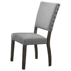 Best Master Anna Fabric Upholstered Side Chair in Rustic Light Gray (Set of 2)