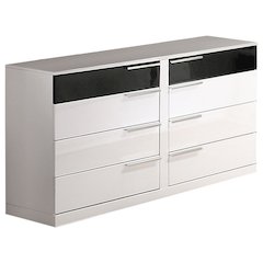 Best Master Bahamas 8-Drawer Poplar Wood Bedroom Dresser in Black/White
