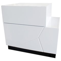 Best Master Poplar Wood Right-Facing Bedroom Nightstand in White/Black