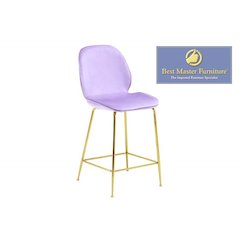 Best Master Preston 24" Velvet Counter Stool in Pink (Set of 2)