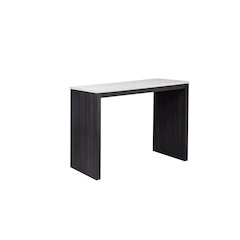 Caden Rectangle Counter Height Bar Table, Beige/Black Charcoal
