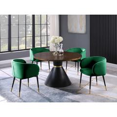 Hemingway 5-piece Round Dinette Set in Gray Velvet