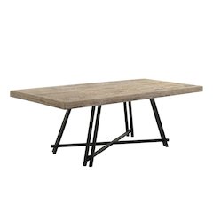 Manhattan Transitional Rectangle Dining Table with Trestle Base, White Oak/Black