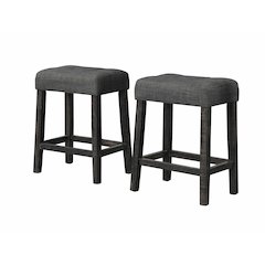 Best Master Furniture Yosef 24" Wood Counter Stool in Black Charcoal (Set of 2)