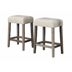 Best Master Furniture Yosef 24" Wood Counter Stool in Antique Oak (Set of 2)