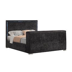 Modern Upholstered Bed Frame with Hidden TV Lift Storage, California King, Black