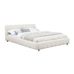 Ctoria Queen Burlap Bed, Cream