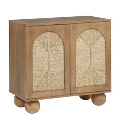 Cyrus 31" Wide 2-Door Accent Cabinet Natural Wood Finish Boho Modern Storage