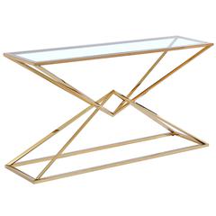 Emerson Gold Glass Console Table