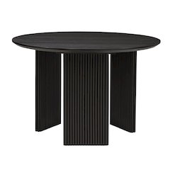 46" Round Dining Table Mid Century Modern Natural Ash Veneer Wood Top