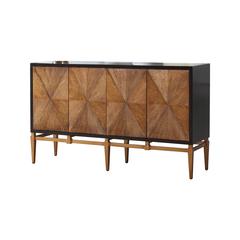 Labardi Brown with Antique Gold Accents Wood Sideboard