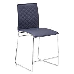 Best Master Furniture Duncan 24" Faux Leather Counter Stool in Gray/Chrome (Set of 2)