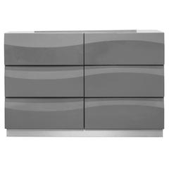 Leon Modern High Gloss Dresser in Gray
