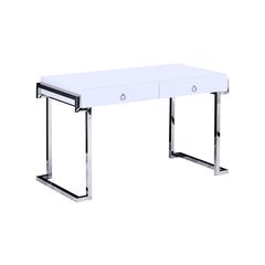 Best Master Juneau Modern 2-Drawer Engineered Wood Computer Desk in Silver